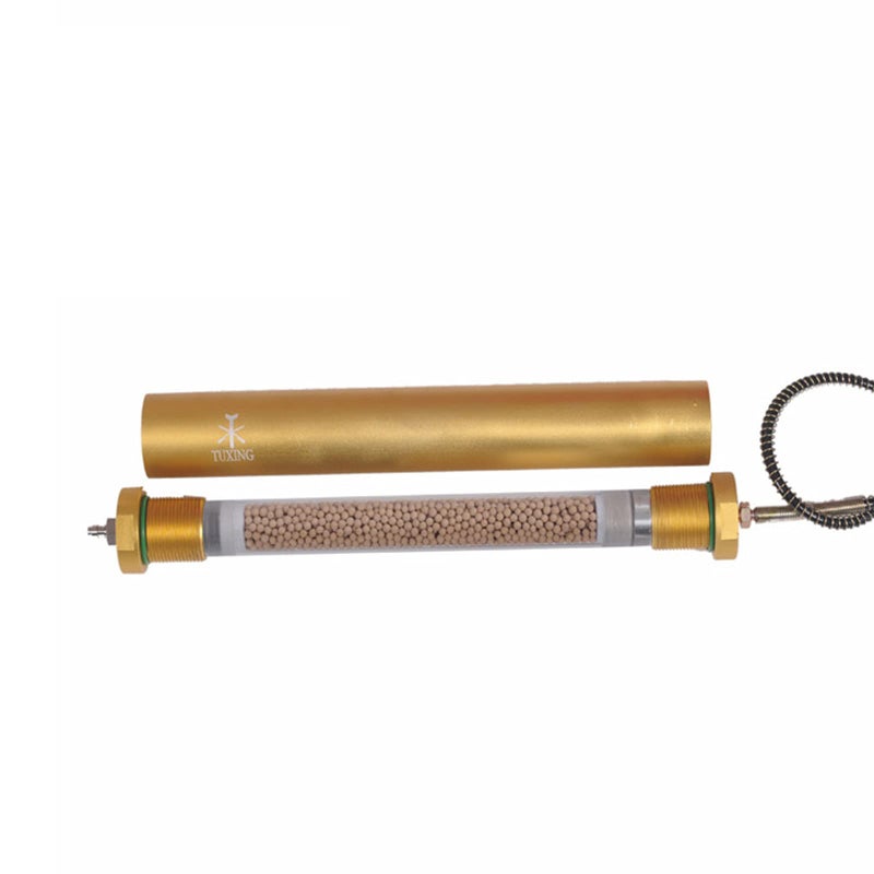 TUXING 4500Psi Air Compressor filter,Pcp Water Oil Separator Molecular Sieve Diving Separator with 8mm Female and Male Quick Connector for Pcp Air Rifle Scuba Tank Charging L350*OD49*ID36mm Gold - Image 1